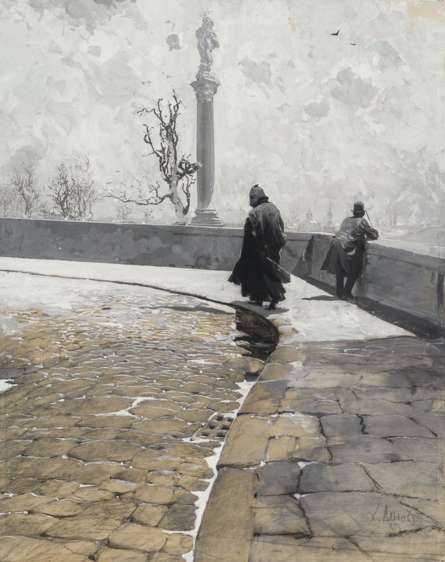 Luděk Marold: Osamělí (Na hradčanské rampě), 1889