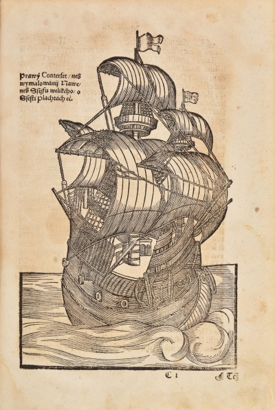 dřevořez pro knižní vydání Prefátova cestopisu, 1547
